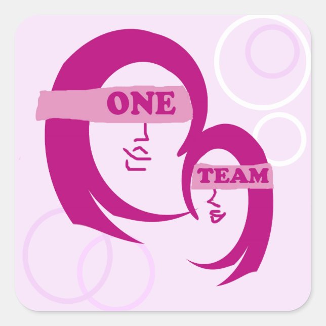 Cuadrada Madre e hija pegatina (Anverso)