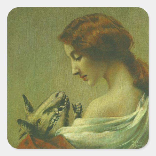 Cuadrada Madre gótica y Pegatina surrealista infantil (Anverso)