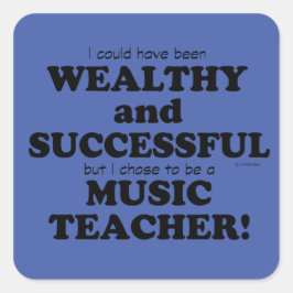 Cuadrada Maestra de música rica y exitosa Pegatina de Plaza
