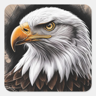 Cuadrada Majestic Eagle Pegatina