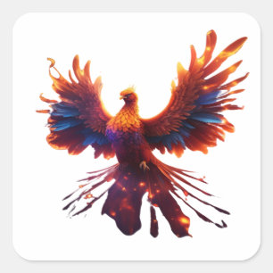 Cuadrada Majestic Phoenix Pegatina