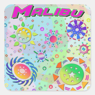 Cuadrada Malibu Seven Suns & Energy Pegatina