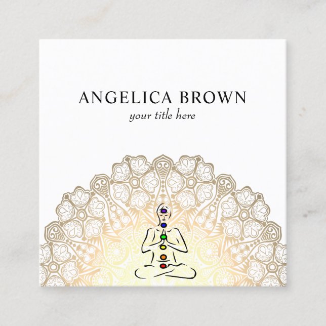 Cuadrada Mandala - Maestro de Reiki con tarjeta de visita C (Anverso)