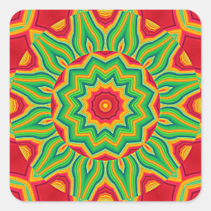 Cuadrada Mandala Pegatina