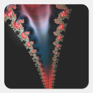 Cuadrada Mandelbrot Zip Pegatina