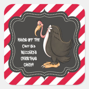 Cuadrada Manos del pegatina de dulces de los Navidades del 
