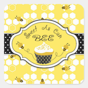 Cuadrada Manosee al pegatina HBSQ 2 de la abeja