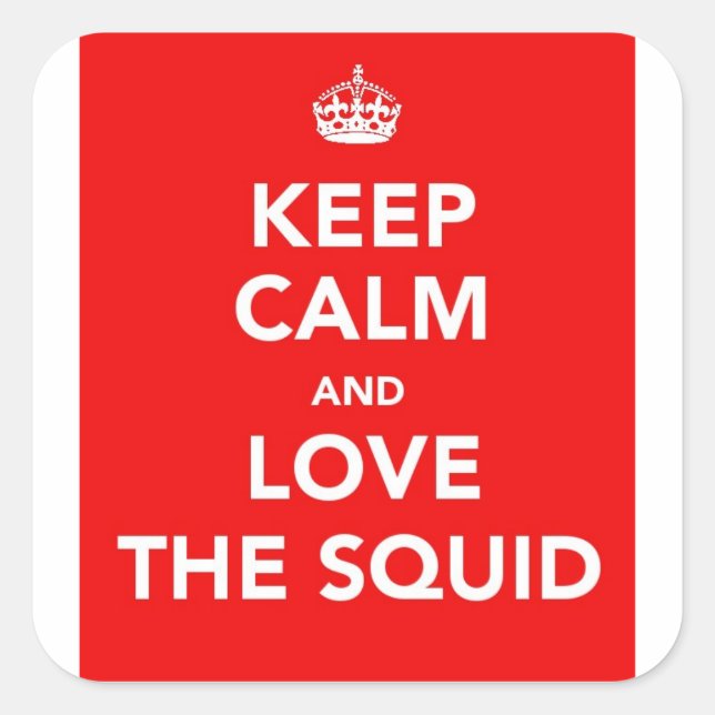 CUADRADA MANTENER PEGATINA CALMA - ROJO (Anverso)