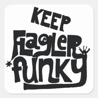 Cuadrada Mantener pegatina Funky Flagler