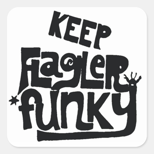 Cuadrada Mantener pegatina Funky Flagler (Anverso)