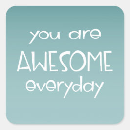 Cuadrada Maravilloso Ombre Verde azulado | Pegatina docente