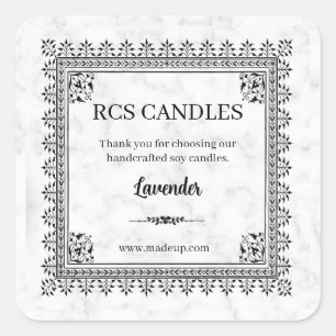 Cuadrada Marble Candle Pegatina