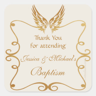 Cuadrada Marco dorado con Pegatina de alas