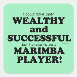 Cuadrada Marimba Wealthy y Exitosa Pegatina Cuadrado