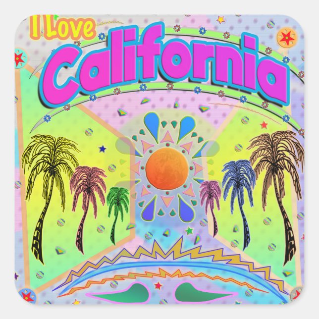 Cuadrada ME ENCANTA California Calm Desire Pegatina (Anverso)