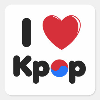 Cuadrada Me encanta el pegatina cuadrado de kpop