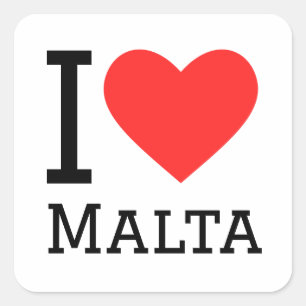 Cuadrada Me encanta el pegatina cuadrado de Malta