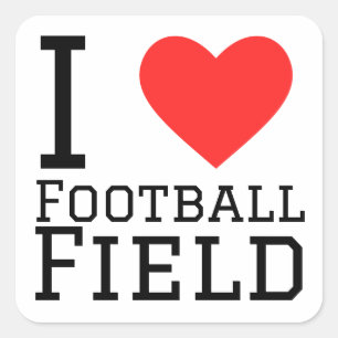 Cuadrada Me encanta el Pegatina de campo de fútbol