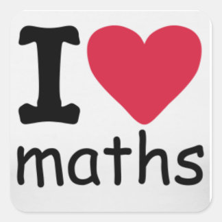 Cuadrada Me encantan las matemáticas Pegatina