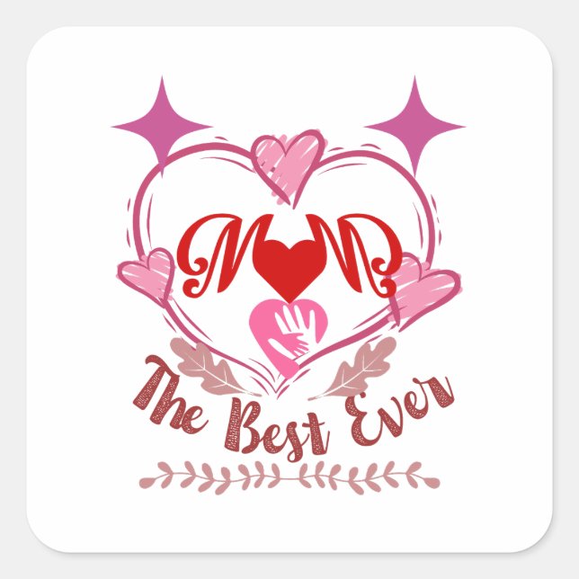 Cuadrada Mejor mamá jamás Pegatina (Anverso)