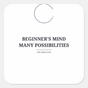 Cuadrada Mente de Principiante — Pegatina Zen