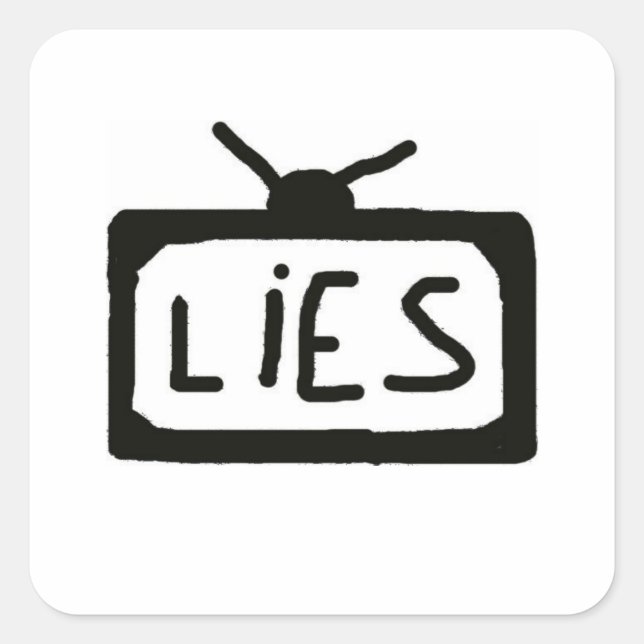 Cuadrada Mentiras televisivas - pegatina (Anverso)