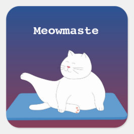 Cuadrada Meowmaste, Pegatina del gato del yoga