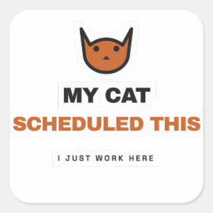 Cuadrada Mi Gato Programó Esta Pegatina Divertida de Gato