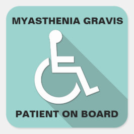 Cuadrada Miastenia Gravis PEGATINA de sensibilización