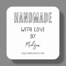 Cuadrada Mínimo blanco | Hecho a mano por el Pegatina de Lo