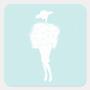 Cuadrada Mint Moda Moda Lady Square Pegatina