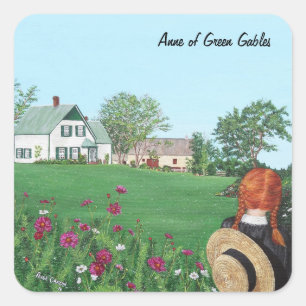 Cuadrada Mirando con amor-Anne de Green Gables Pegatina