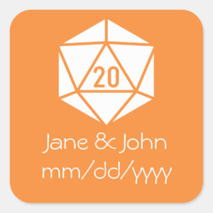 Cuadrada Moda de tabletop en Pegatina Naranja