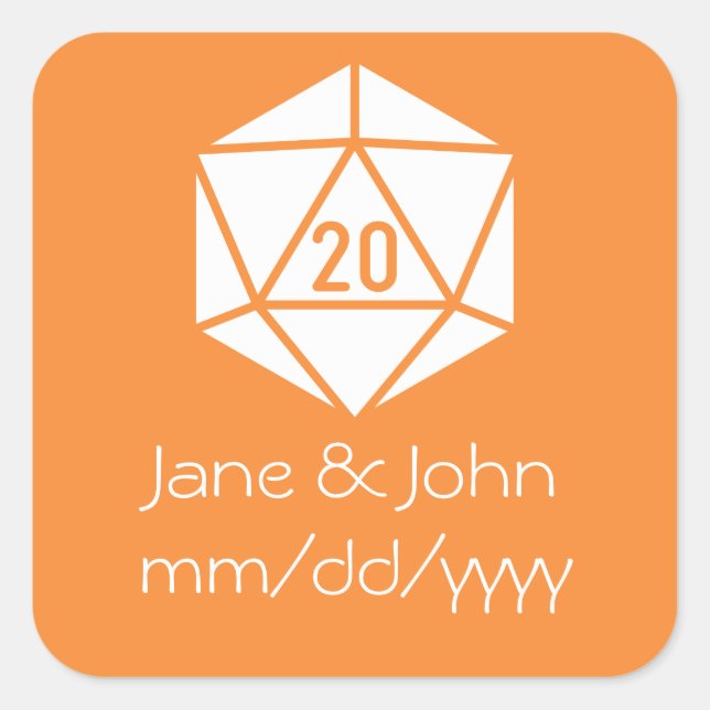 Cuadrada Moda de tabletop en Pegatina Naranja (Anverso)