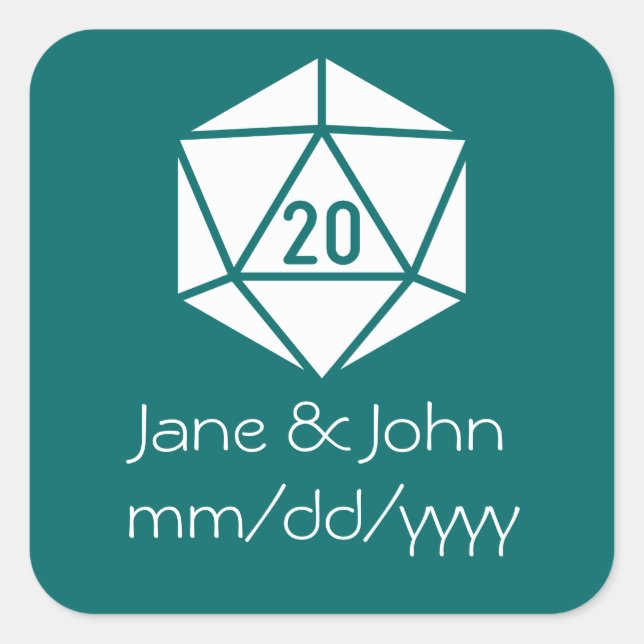 Cuadrada Moda de tabletop en Pegatina Verde azulado (Anverso)