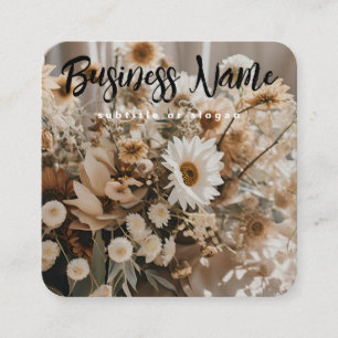 Cuadrada Moda floral   Estético   Boho   Tarjeta de visita