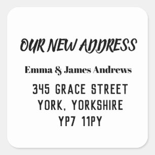 Cuadrada Moderno Pegatina de Invitación móvil simple cuadra