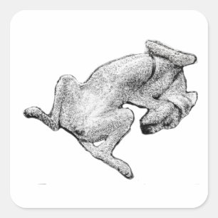 Cuadrada Modo flop: Activado – Pegatina de arte de perro