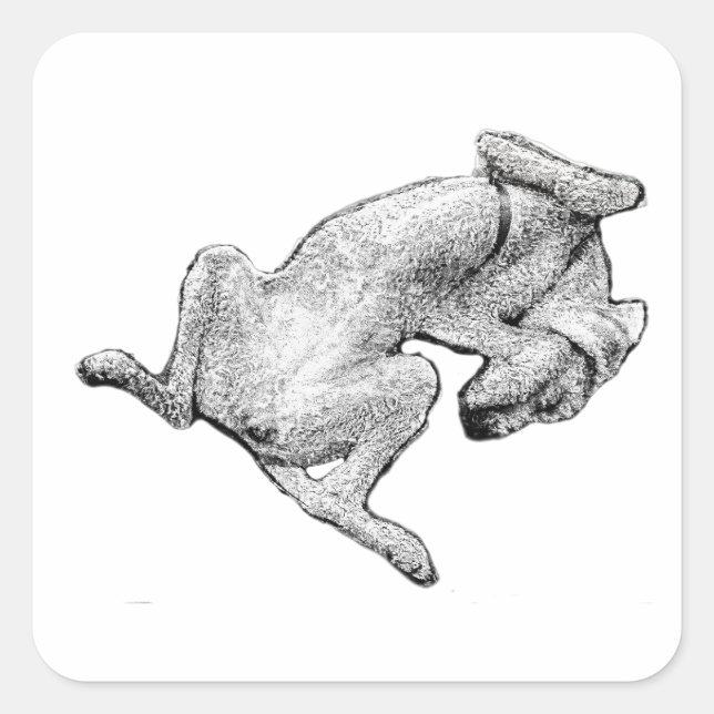 Cuadrada Modo flop: Activado – Pegatina de arte de perro (Anverso)