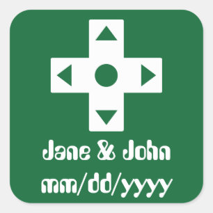 Cuadrada Modo multijugador en Pegatina verde