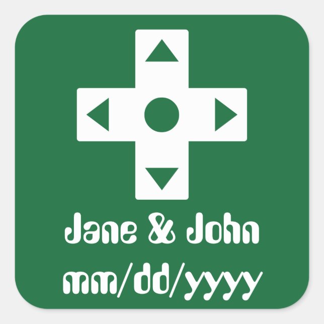 Cuadrada Modo multijugador en Pegatina verde (Anverso)