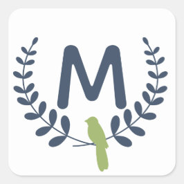 Cuadrada Monograma es pegatina de Navidad