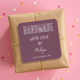 Cuadrada Morado | Hecho a mano por el Pegatina de Love Squa