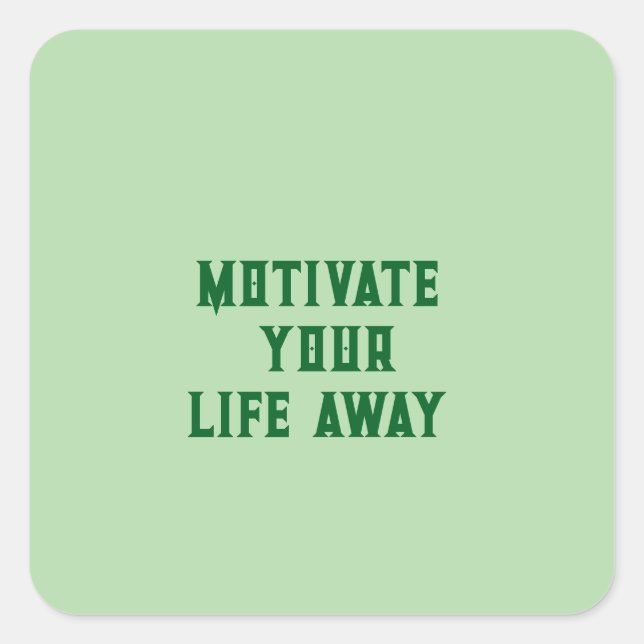 Cuadrada Motivar al Pegatina (Anverso)
