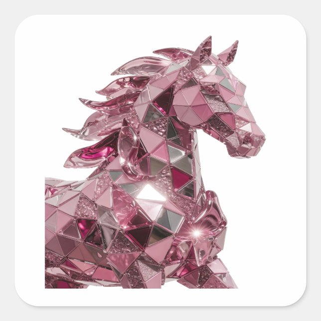 Cuadrada Motivo de pegatina abstracta rosa genial (Anverso)