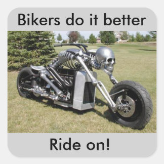 Cuadrada Motocicleta pegatina estilo Skeleton