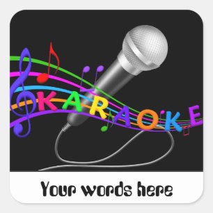 Cuadrada Música divertida Karaoke personalizable pegatina a