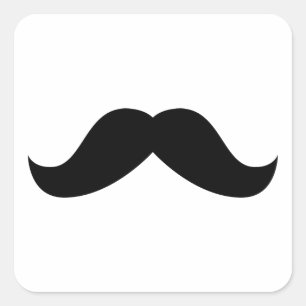 Cuadrada Mustache Pegatina