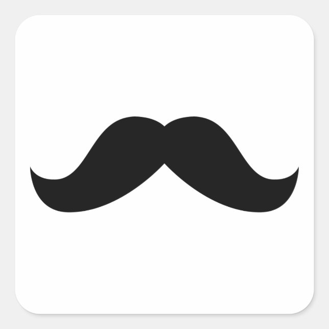 Cuadrada Mustache Pegatina (Anverso)