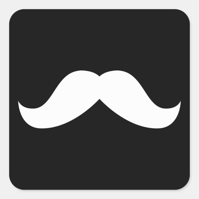 Cuadrada Mustache Pegatina (Anverso)